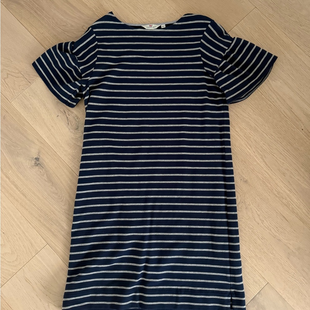 Vineyard Vines Navy and Gray Striped dress